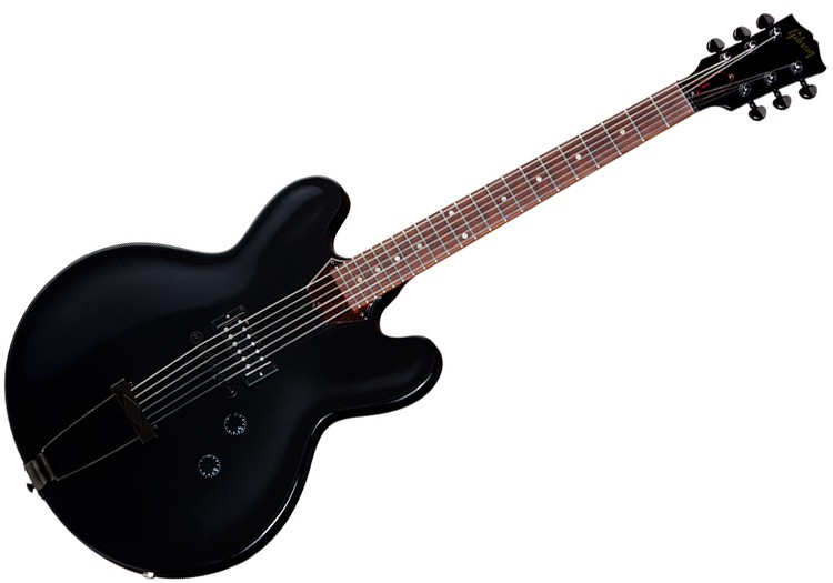 Gibson Memphis ES-335 Studio Ebony полуакустическя электрогитара с чехлом, цвет чёрный