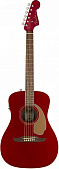 Fender Malibu Player CAR электроакустическая гитара, цвет красный металлик