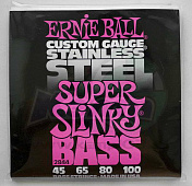 Ernie Ball 2844 струны для бас-гитары Super Slinky, 45-100, нержавеющая сталь