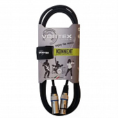 Vortex KKFM300 кабель готовый микрофонный, разъёмы XLR3M - XLR3F, длина 3 метра