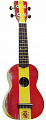 WIKI UK/ESP гитара укулеле сопрано, рисунок "испанский флаг", чехол в комплекте