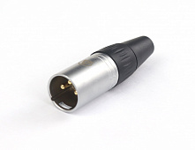 AuraSonics X3M-G  кабельный разъем 3-контактный XLR "папа", позолоченные контакты, хром