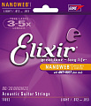 Elixir 11052 NanoWeb Light струны для акустической гитары, 12-53.