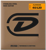 Dunlop Stainless Steel Flatwound DBFS40120  струны для 5 струнной бас-гитары, 40-120