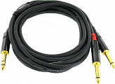 Cordial CFY 6 VPP  кабель Y-адаптер джек стерео 6.3 мм/2xмоно-джек 6.3 мм "папа", 6 метров, черный