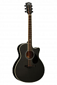 Kepma A1CE Black Matt электроакустическая гитара, цвет черный, в комплекте 3 метров кабель