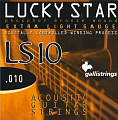GalliStrings LS10 Lucky Star Phosphor Bronze Extra Light струны для акустической гитары, .010-.047