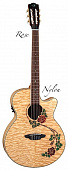 Luna RSE NYL электроакустическая гитара, цвет натуральный, рисунок "роза"