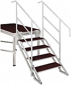 Imlight лестница (Ал) Л1000-0,4\0.6м (2 ступени), 1000 мм. с регулируемой высотой 0,4м÷0,6м. Рама черного цвета, алюминиевые направляющие.