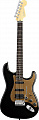 Fender AMERICAN DELUXE STRAT HSS LOCKING TREMOLO (MN) MONTEGO BLACK электрогитара с кейсом, цвет чёрный