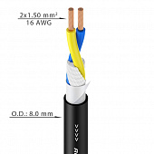 Roxtone SC020B/100 Black кабель для громкоговорителей из бескислородной меди(M00). Материал внешней изоляции: PVC.Внешний диаметр: 8мм. Кол-во и сечен