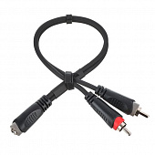Cordial EY 0.3 YCC кабель Y-адаптер джек стерео 3.5 мм "мама"/2xRCA "папа", 0.3 метра, черный
