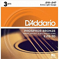 D'Addario EJ-15-3D 3 комплекта струн для акустической гитары