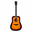 Rockdale Aurora D3 Satin SB акустическая гитара дредноут, цвет санберст, сатиновое покрытие