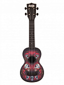 Kala KA-SU-Skulls Ukadelic Soprano укулеле сопрано, цвет черный, рисунок 'Skulls' на верхней деке