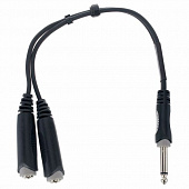 Cordial EY 0.3 PGG кабель Y-адаптер моно-джек 6.3 мм "папа"/2xмоно-джек 6.3 мм "мама", 0.3 метров, черный