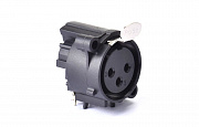 Roxtone C0100023017  разъем cannon (XLR) панельный мама 3-х контактный с монтажом в печатную плату, цвет черный