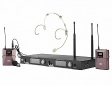 ITC T-521UW  радиосистема UHF двухканальная с головным и петличным микрофонами