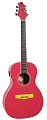 GregBennett P2T/RD акустическая гитара 3/4, ель, встроенный тюнер, цвет красный
