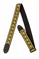 Gretsch G Brand Strap Diamond Black Ends ремень для гитары, цвет черный с жёлтым