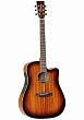 Tanglewood TW5 E KOA  электроакустичкская гитара Dreadnought с вырезом, цвет натуральный коа санберст