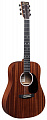 Martin DJR-10E-01 Sapele  Junior Series электроакустическая гитара мини-дредноут, чехол, цвет натуральный