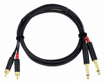 Cordial CFU 1.5 PC  кабель сдвоенный RCA—джек моно 6.3мм male, 1.5 метра, черный