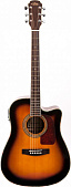 Aria AD-20CE BS гитара электро-акустическая, коричневый санберст
