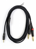 AuraSonics J35Y2J63-3  Y-кабель jack 3.5 мм -> 2 x jack 6.35 мм, 3 метра, до 50 В