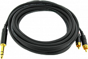 Cordial CFY 6 VCC кабель Y-адаптер джек стерео 6.3 мм/2 x RCA, 6 метров, черный