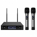 Axelvox AX-7000R радиосистема с двумя микрофонами [DWS7000HT (RT Bundle)] UHF 710-726 MHz, 100 каналов,LCD дисплей, 2х ИК порт, 2 ручных микрофона, 2 держателя на стойку, 2 цветных кольца, рэковый приемник