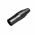 Seetronic SCSM3-BG кабельный разъем XLR 3-контакта "папа", чёрный, позолоченные контакты