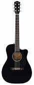 Fender CC-60SCE BLK электроакустическая гитара, топ массив ели, цвет черный
