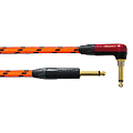 Cordial Blacklight-Edition 6 PR-O-Silent гитарный кабель джек TS 6.3мм/угловой джек TS 6.3мм, 6 метров, оранжевый