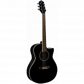 Flight AG-210 CEQ BK  электроакустическая гитара с вырезом, цвет черный, скос под правую руку