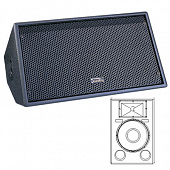 SoundKing F215M 2-полосный сценический монитор, 300 Вт, 8 Ом, 15''/1'' CD, 40 Гц - 20 кГц