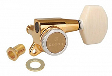 Gotoh SG381-MG-T-P7-G  колки локовые, ручной зажим, 3+3, цвет золотистый с перламутром