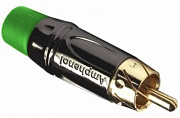 Amphenol ACPL-CGR кабельный разъем RCA, M серия, "папа", черный хром, зеленый