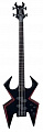 B.C.Rich W4WIBO  бас-гитара, цвет черный оникс с красными полосами по контуру