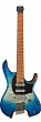 Ibanez QX54QM-BSM  безголовая электрогитара, 6 струн, цвет синий бёрст