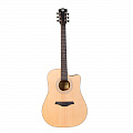 Rockdale Aurora D3 Satin C Nat акустическая гитара дредноут с вырезом, цвет натуральный, сатиновое покрытие