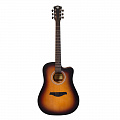 Rockdale Aurora D3 Satin C SB акустическая гитара дредноут с вырезом, цвет санберст, сатиновое покрытие