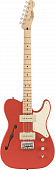 Fender Squier Paranormal Cabronita Telecaster® Thinline, Maple Fingerboard, Fiesta Red электрогитара, цвет Fiesta Red