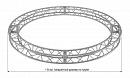 Imlight Q29-D3 круг квадратной конфигурации диаметром 3м, 290x290мм, d40x2 \ d16x2мм. Крепежный размер 180х180мм, М10. Рисунок перемычек круговой. Четыре сегмента.