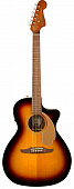 Fender Newporter Player Sunburst WN электроакустическая гитара, цвет санберст
