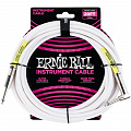 Ernie Ball 6047 кабель инструментальный, прямой - угловой джеки, 6 метров, белый.