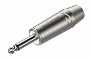 Roxtone RJ2PX-NN  разъем jack 1/4" моно, максимальный диаметр кабеля до 10 мм, цвет серебро