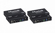 MuxLab 500459-100 комплект:  приемник и передатчик HDMI / HDBT, управление RS232, 4K/60 до 100м