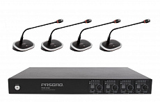 Pasgao PAW4400/PDE40W беспроводная  конференционная система на 4 микрофона "Goosneck"
