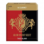 Rico RGT10BCL300/1  трость для кларнета Bb, Grand Concert Select Thick Blank (3), 1 шт.